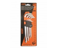 Set chei imbus cu bila extra lungi "L" 9 pcs 1.5-10mm CR-V GD